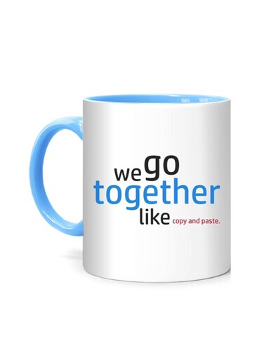 Styles We go together, Love Quote Printed Mug White/Blue