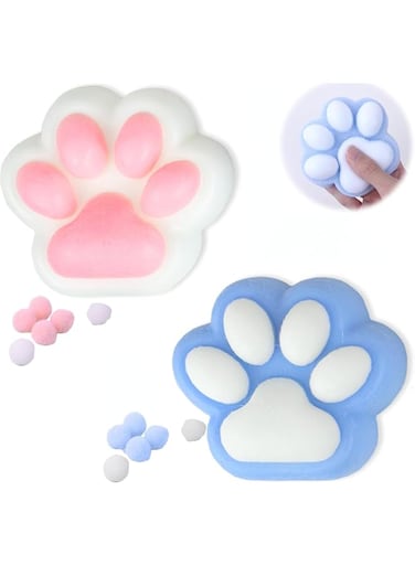 JWTING Handmade Taba Squishy Cat Paw Toy, Kawaii FuFu Fidget Sensory Toy for Stress Relief, Sticky Squishy Stress Relief Toy for Adults,Perfect Desk Toys