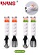 4-Piece Cutlery Sets,Portable Tableware Spoon And Fork Set,Interlocking Block Kid Stainless Steel Building Blocks Utensils Set Dairy Cattle