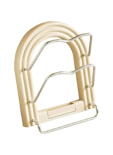 KASTWAVE Wall Mount Pot Lid Organizer Rack, Pot Lid Holder, Pot Lid Storage Organizer, No Drilling, Takes Most Sizes of Lids from Pans, Casseroles etc