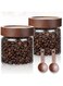 JanYoo 2 Pack Glass Jars with Airtight Lid and Spoon, 500ml Borosilicate Glass Food Storage Jars, Coffee Sugar Tea Spice Candy Storage Jars Set, Storage Canisters for Home, Kitchen,10&times;10cm