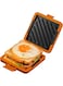 Sandwich Maker, Tasty Mini Toaster, Sandwich Maker, Panini Maker, Non-Stick Breakfast Grilled Cheese Maker, Dishwasher Safe, NO Electricity, Wireless, Fast, Toastie Safe in Microwave Oven, Orange