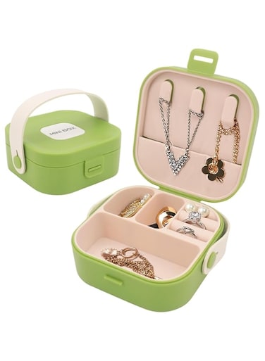 BIGTHREE Portable Jewelry Storage Box, Travel Jewellery Box with Carrying Handle, Suitable for Storing Women&#39;s Necklaces, Jewelry, Earrings, and Other Jewelry, with Large Capacity Storage.