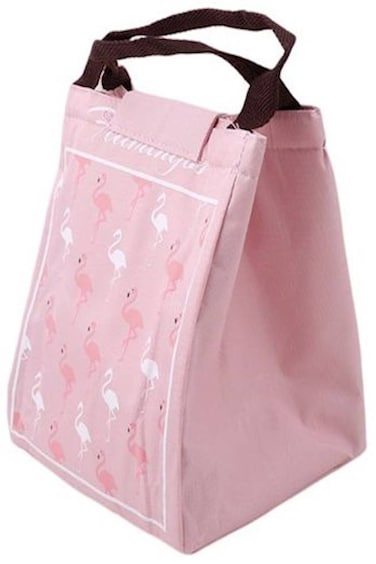 Printed Lunch Bag Pink/White 19.5x17centimeter
