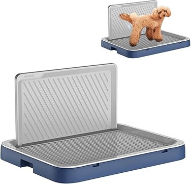 Dog Toilet for Training,Reusable Pee Pad Tray,Puppy Indoor Potty Training Pad Holder with Protection Wall, Keep Paws Dry and Floors Clean, Pet Toilet Potty Tray for Puppy &amp; Cat