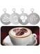 Bansusu 4 PCS Stainless Steel Coffee Stencils - Personalized Latte Art and Cake Decor with Barista-Grade Cappuccino Arts Templates, matel