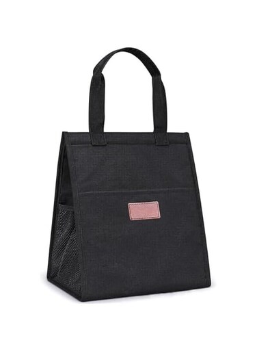 Insulated Lunch Bag for Women Men Kids, Reusable Insulated Lunch Bag, Leakproof Simple Bento Lunch Tote, High Capacity Lunch Tote Bags for Office, Work, School, Picnic or Travel (Black)