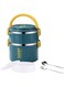 Bolivia's Stainless Steel Bento Lunch Box, 2 Layers Leakproof Stackable Thermos Lunch Box with Spoon Fork, Thermal Food Containers Food Carriers for Adult Kids Work School Camping