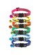 Beauenty Pet Collars, Footprint Design Cat Bell Collar, Adjustable Soft Nylon Collars, Solid &amp; Safe Collars for smal Dogs -6 Pack (color-2)