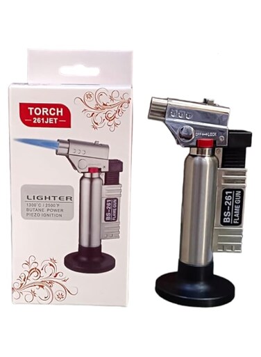 Alsaqer Windproof Torch Lighter,Incense Charcoal Lighter, Cigar Lighter,Bakhoor Charcoal Lighter,Lighter for BBQ,Stove Lighter, Cooking Torch Culinary Lighter Butane Refillable (Butane Not Included)