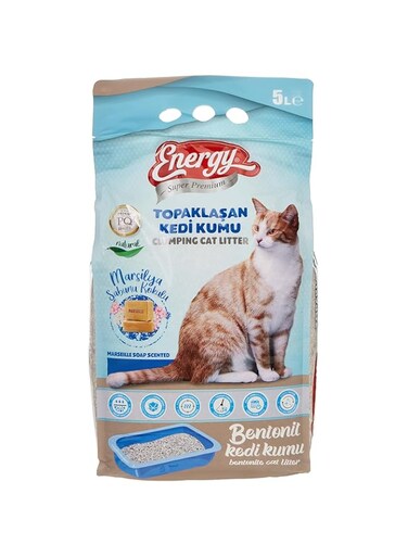 Energy Super Premium Marseille Soap Scented Bentonite Cat Litter Bag - 5 Liter