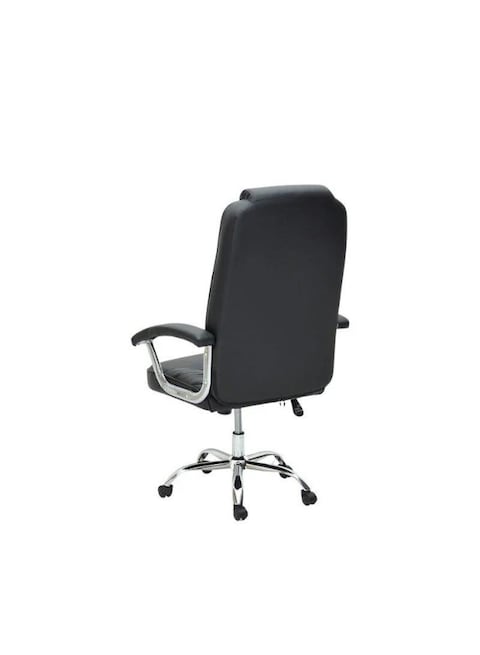 Ergonomic Office Chair, Computer Desk Chair, PU material, Steel Structure, Smooth lumbar support with adjustable Height BLACK