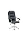Ergonomic Office Chair, Computer Desk Chair, PU material, Steel Structure, Smooth lumbar support with adjustable Height BLACK