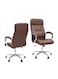 Office Chair With High Back Large Seat And Tilt Function Executive Swivel Computer Chair, Desk Chair Pu BROWN
