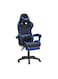 Racing Gaming Chair, Adjustable Office Chair With Footrest, Ergonomic Design, Computer Chair, Desk Chair Tilt Mechanism, Headrest, Lumbar Support, 150 Kg Weight Capacity, BLUE and BLACK