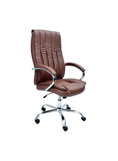 Office Chair With High Back Large Seat And Desk Chair Tilt Function Executive Swivel Computer Chair Pu BROWN