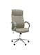 Executive Office Chair, Ergonomic Office Chair, Contoured And Height Adjustable Leather Seat, High Back, Chrome Arms And Tilt Lock Lever, Grey Color