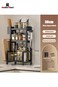 3 Tier Kitchen Organizer with Spice Rack, Knife &amp; Utensil Holder - Powder-Coated Cast Iron Countertop Storage Solution for Seasonings and Essentials