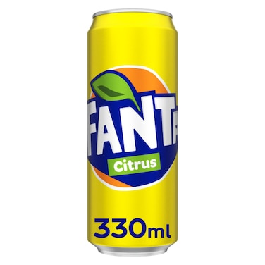 Fanta Citrus Carbonated Soft Drink Can, 330ml