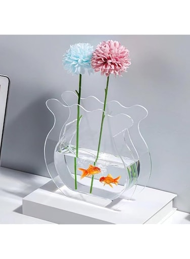 BROLEO Fish Tank Vase, Smoothing Transparent Mini Fish Bowl for Family (#1)