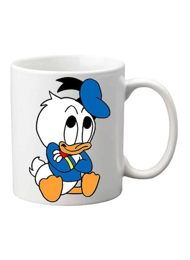 Cut Donald Duck Printed Mug White/Blue/Yellow