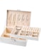 PHCOMRICH Jewelry Box Organizer for Men Women Large Leather Jewelry Storage Case Travel Jewel Holder with Two Layers Display for Necklace Earrings Bracelets Rings (White)