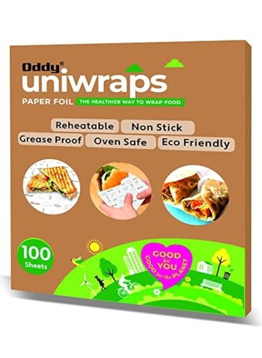 Uniwraps Food Wrapping Paper Sheets   Wrap Roti, Parantha, Sandwich, Burger &amp; More! Keep Food Safe &amp; Fresh   10x12 Inches, Pack of 100 Sheets