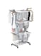 Clothes Drying Rack,Oversized 4-Tier Foldable Stainless Steel Drying Rack Clothing, Movable Drying Rack with 4 castors,Laundry Rack 24 Drying Poles&amp;14 Hooks for Bed Linen,Clothing,Indoor,Outdoor