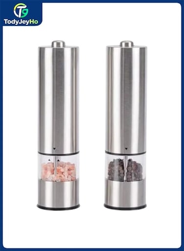 Electric Salt and Pepper Grinder Set &acirc;&euro;&ldquo; Automatic Black Pepper Mill Set of 2 with Adjustable Coarseness &acirc;&euro;&ldquo; Battery Operated Kitchen Gadgets &amp; Accessories
