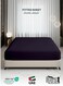 Fitted Bedsheet 200x200+30cm Breathable Plush Violet Fabric with Deep Pockets Machine Washable for Optimal Protection