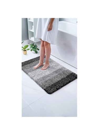 Sweet seven Soft and Absorbent Microfiber Bath Mat - Non-Slip, Plush, Machine Washable, 24" x 16", Black