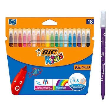 Bic Kids Colour Felt Pens, 18 PCS