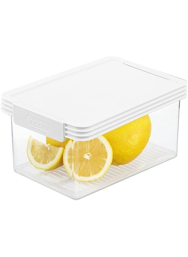 Inochi Tritan Hokkaido Food Container 1000ml   PP Safe Store and Preserve Food, Pack Lunch, Kitchen Organizer Freezer, Microwave &amp; Dishwasher Safe Reusable Food Storage-Pearl White