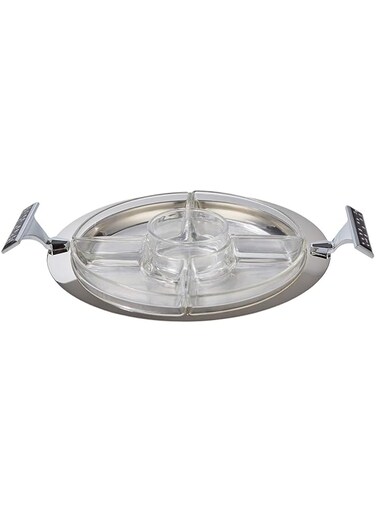 Regent Brilliant Stainless Steel 5 Comprtment Round Dish - Multi Color