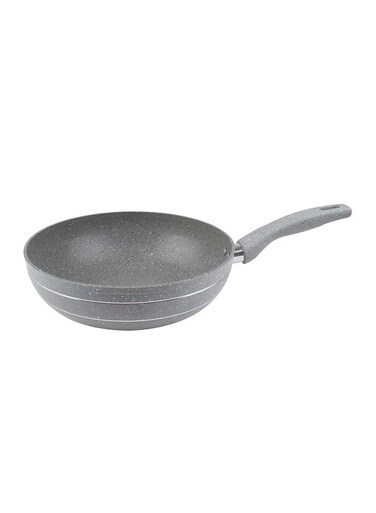 28 CM Smart Granite Series Wokpan 5 Layer Durable Construction PFOA Free PTFE Free Grey/Silver