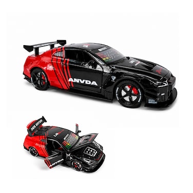 Hypercar Engine Alarm Clock Red with Light Sound &amp; Water Mist Effects, Zinc Alloy Die-Cast Car Clock, Openable Doors &amp; Hood, Pull Back Action, Desk Clock for Home, Office &amp; Car Enthusiasts