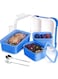 Lunch Box for Kids Adults,Insulated Bento Lunch Box with Tableware, 1260ML 3 Compartment Divided Lunch Containers with Lids, Leakproof   BPA Free   Dishwasher Microwave Safe (Plastic,Blue)