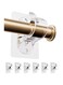 Azonee No Hole Curtain Rod Brackets Hangers, Self Adhesive Curtain Rod Holders, No Drilling, No Nail Heavy Duty Stick on Rod Hooks 6-Pack(Transparent)