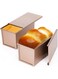Pan with Lid, 2 Pack 1 lb Non-Stick Bread Loaf Pans Carbon Steel Bread Toast Box with Cover for Homemade Bakeware Bread Toast Oven Baking - Rose Gold