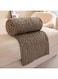 HOME AW25 WL5515-BR-C Jacquard Throw Blanket - Khaki 180x200cm   Soft Polyester Decorative Throw   Cozy Sofa Cover For Home Decor