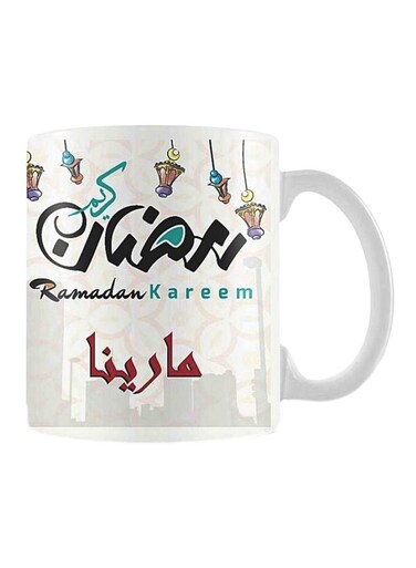 Print Ramadan Kareem Printed Ceramic Mug White/Yellow/Blue