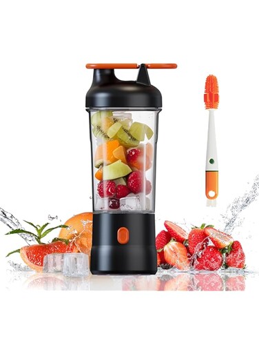 Portable Blender, 25oz Portable Blender for Smoothies and Shakes with 6 Blades, USB C Rechargeable Mini Personal Size Blenders,Fruit Juice Mixer for Home/Office/Travel/Gym (Black)