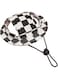 Plaid Pattern Dog Hat with Ear Hole Round Brim Dog Puppy Cat Sun Hat Bucket Hat Outdoor Sun Protection Pet Caps for Small Medium Cats Dogs Kitten (Black and White, S)