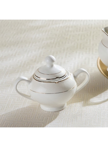 Box Gold Rib Sugar Pot with Lid