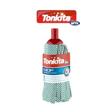 Tonkita Strizzo Mop Green without Stick - Superior Absorbency and Gentle Cleaning for Sparkling Floors