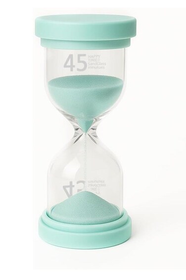 Sand Timer, 45 Minutes Decorative Hourglass Clock for Kitchen Home Office School Decoration 13cm Height (45 min, Light Green)