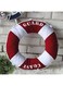 Shaped Cotton and Linen Pillow Nautical Theme Cushions Lifebuoy Sailboat, Anchor, Rope Heart, Pentagram Mediterranean Style Nursery Stuffed Animal Pillow Coastal Throw Pillows (Lifebuoy 2)