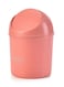 Mini Desk Trash Can with Lid for Office Bathroom Vanity Table, Small Desktop Coffee Kitchen Countertop Garbage Storage Basket Bin (Pink)