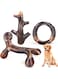 Zimtty Dog Toys, 3 Pack Indestructible Dog Chew Toys for Aggressive Chewers, Tough Nylon Real Bacon Flavor Teething Chew Toys for Large Medium Small Dog Breeds (Brown1)