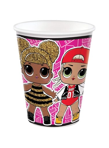 Amscan Girls Birthday Lol Surprise! Paper Cup, 9Oz, 8Pcs